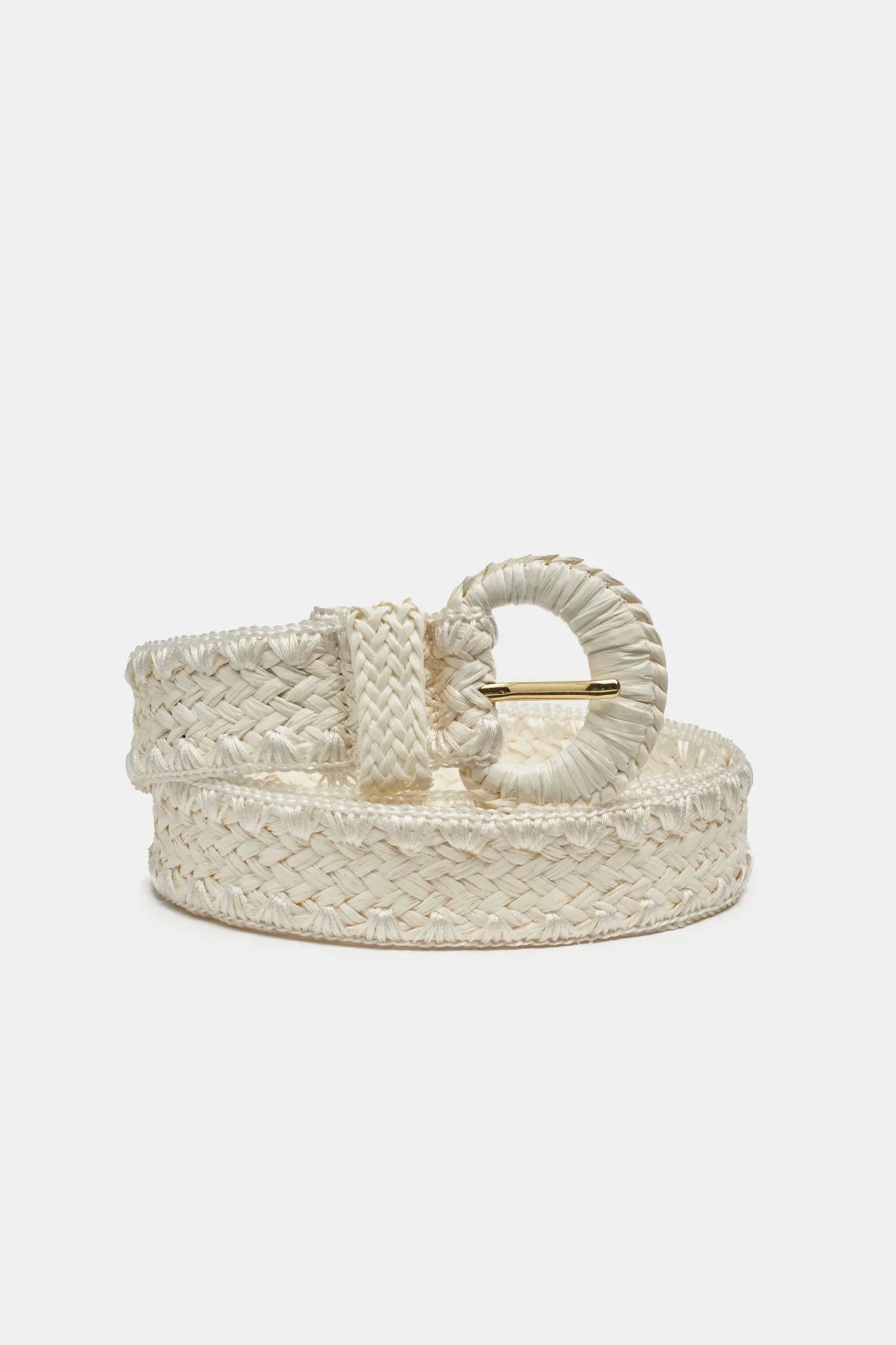 FABIENNE CHAPOT Raffia belt, Cream white