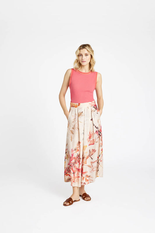 GUSTAV Mabell midi+pleated Skjørt, Sand/rose