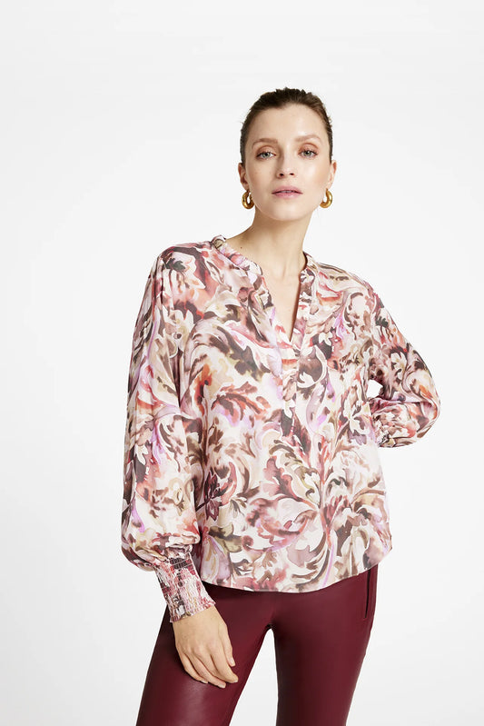 GUSTAV Cana Bluse, Mocha w. Henna Print