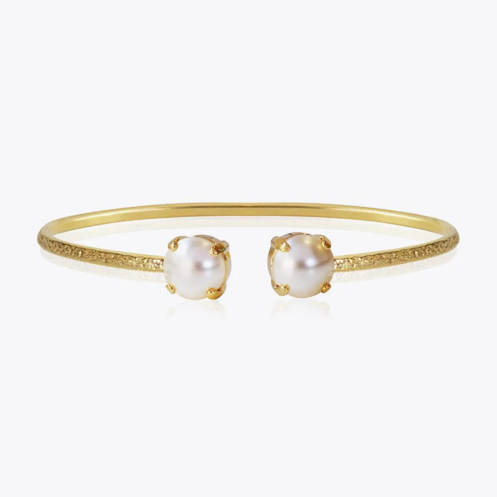 CAROLINE SVEDBOM Petite drop bracelet gold, Pearl