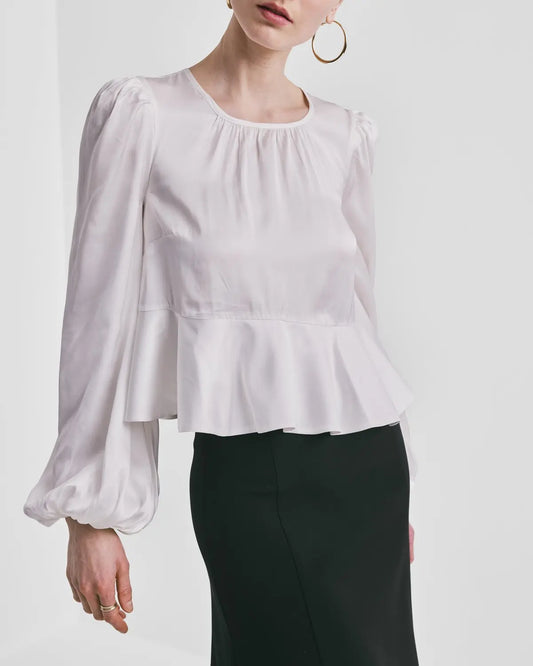 BY TIMO Satin Flounce Top