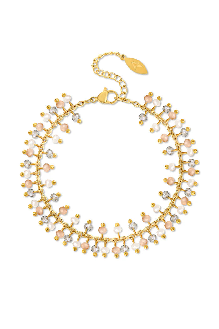 CAMILLA ØHRLING Double bead bracelet, White/peach