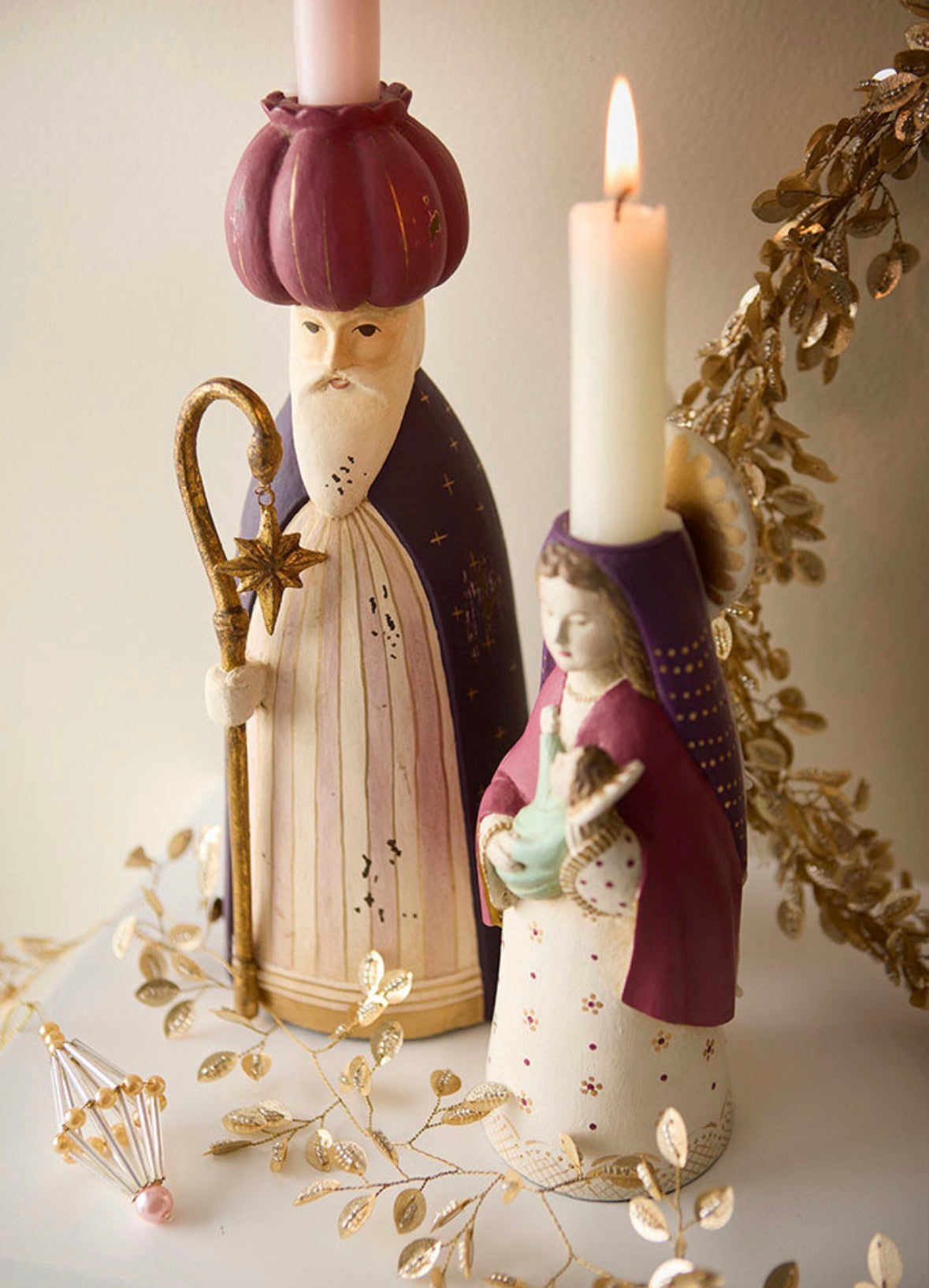 Lysestake Mary Ruby H20cm