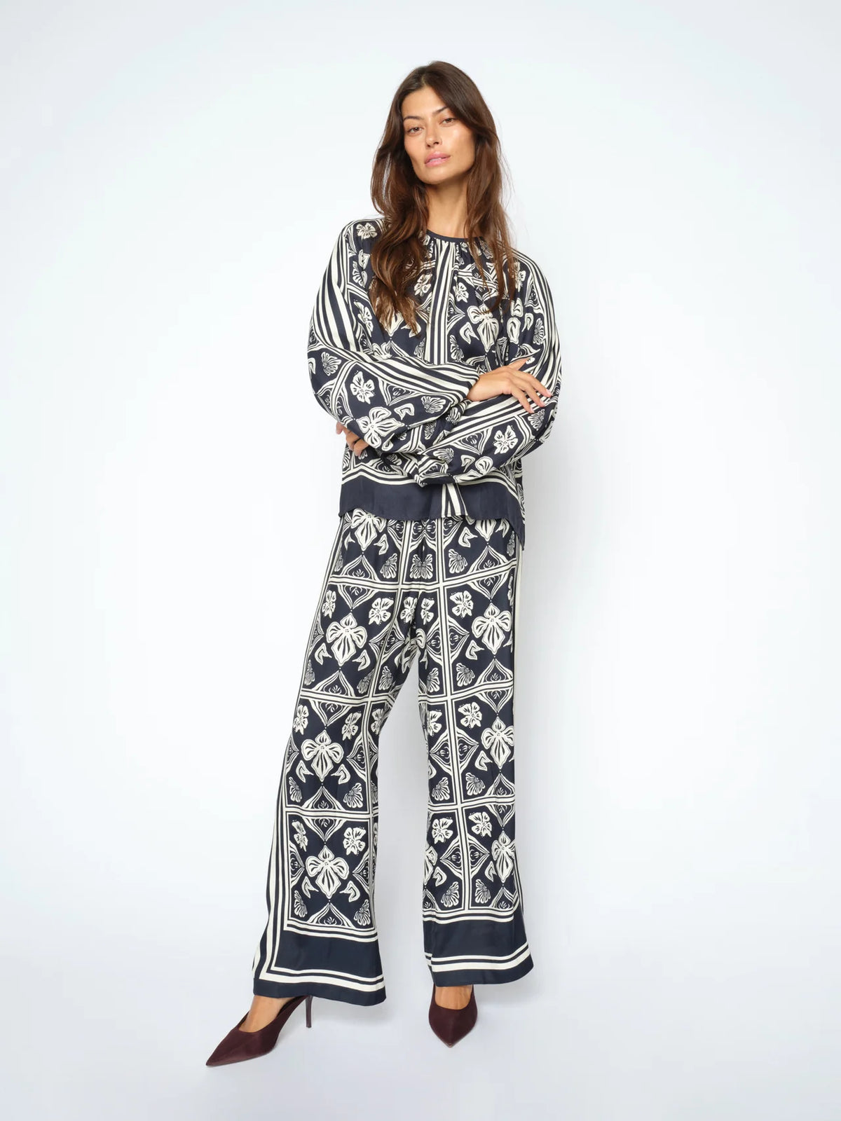 Mos Mosh Measa Linocut Pant, Salute Navy, Long