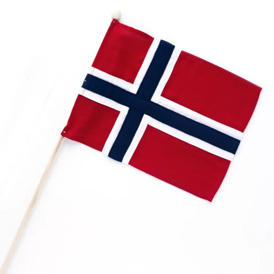 Norsk flagg på trepinne, enkel