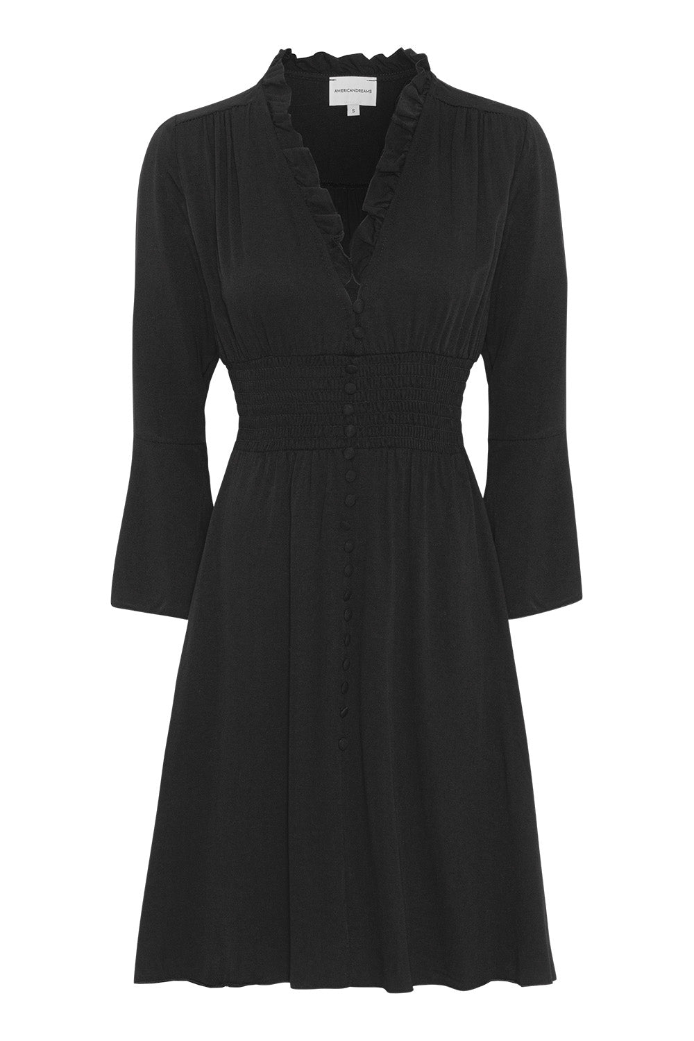 AMERICAN DREAMS Sally Short Dress Black Solid