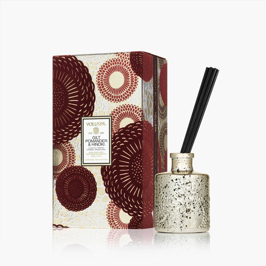VOLUSPA Reed Diffuser 100ml, Gilt Pomander & Hinoki