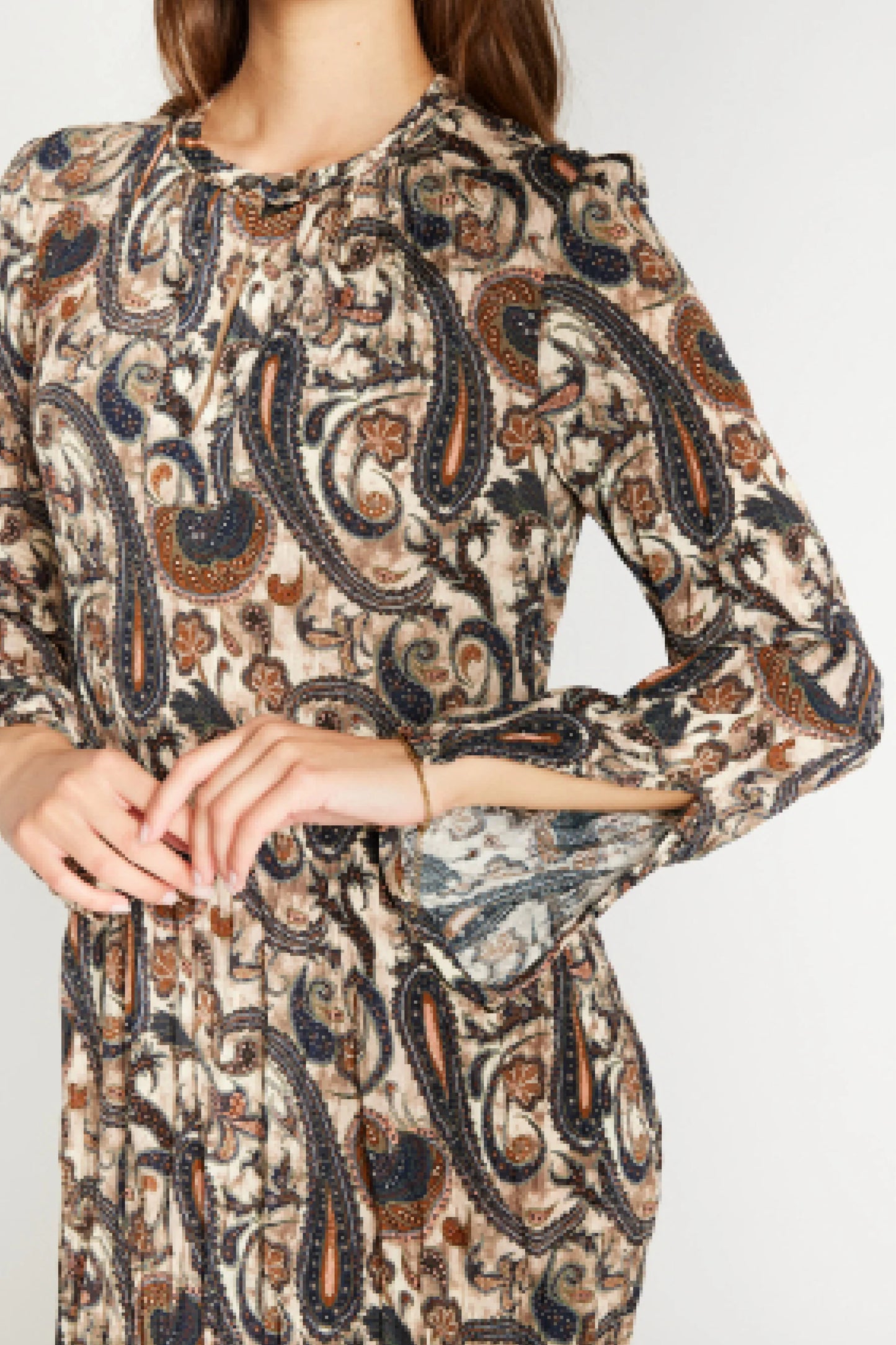 Heartmade Hornsea dres,  Earthy Paisley print