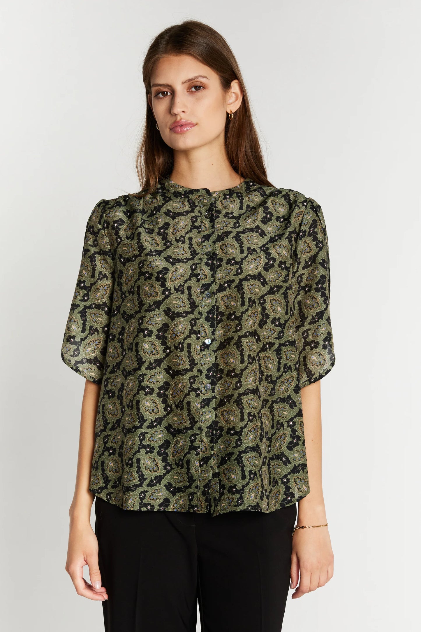 Heartmade, Tulin top - Forest green print