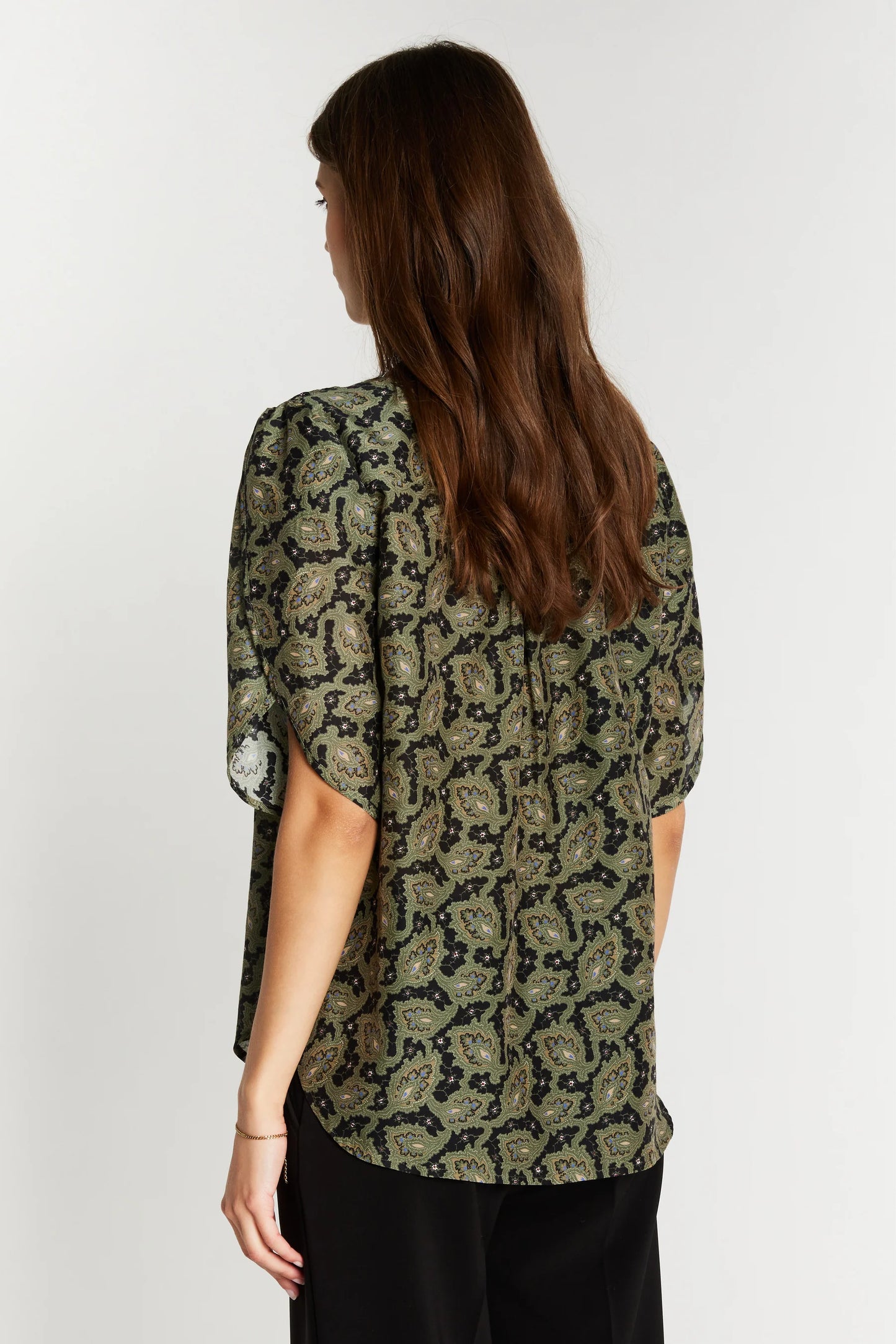 Heartmade, Tulin top - Forest green print