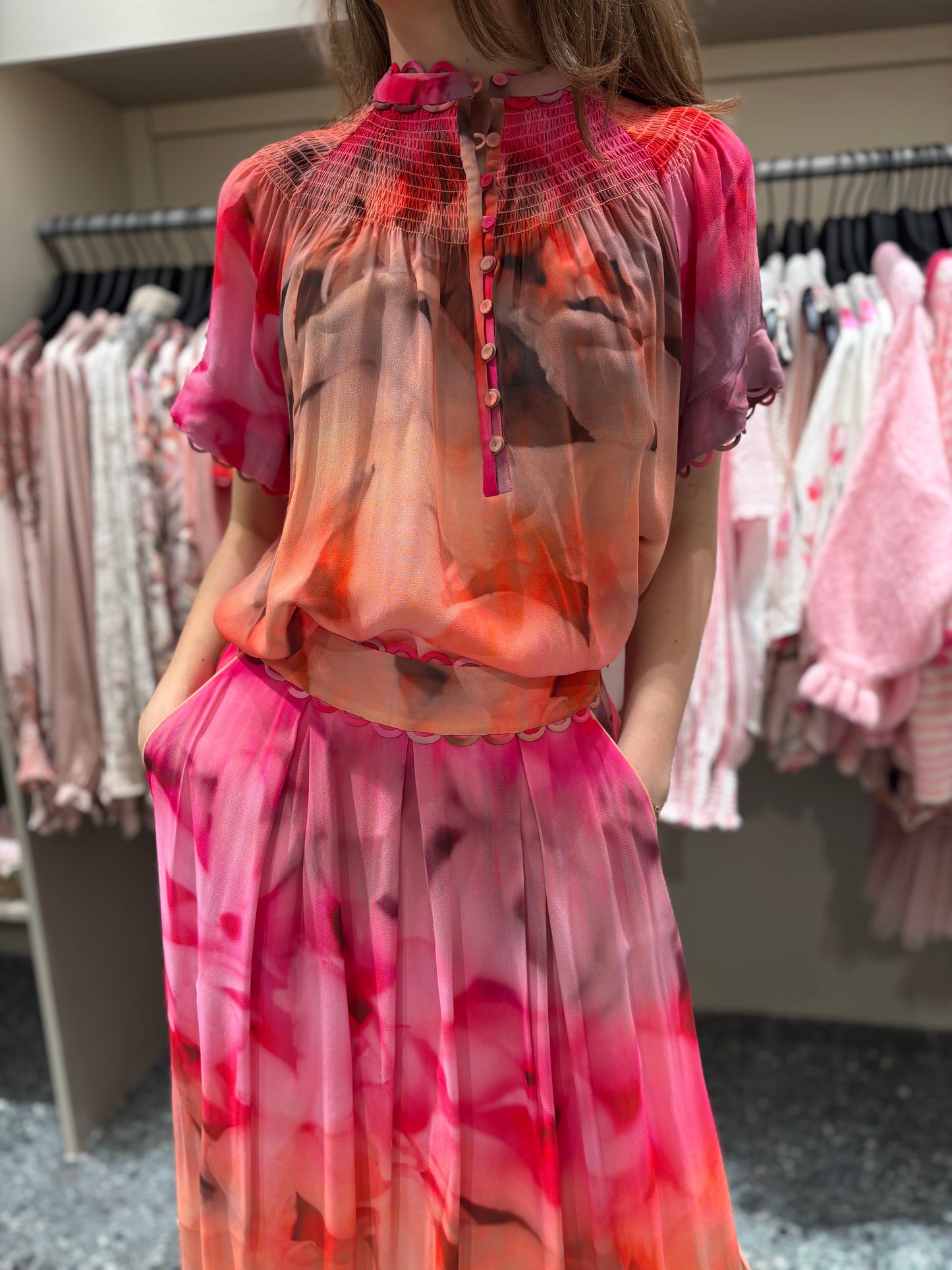 Gustav Amber Chiffon Blouse
