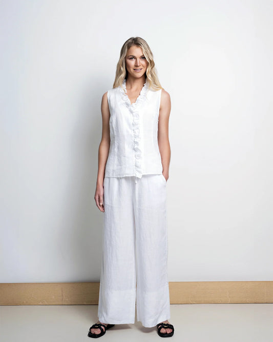 CLOSE TO MY HEART Lou wide pants, White