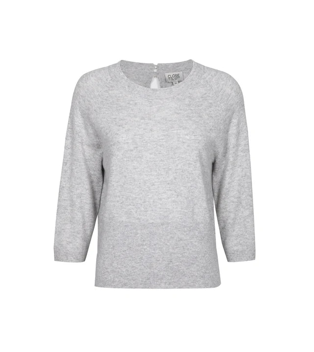 CLOSE TO MY HEART Rhonda Knitted Sweater, Mist grey melange