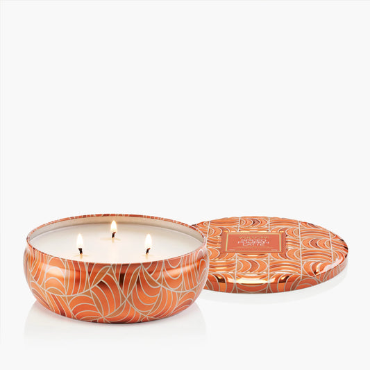 VOLUSPA 3-Wick Tin Candle, Spiced Pumpkin Latte