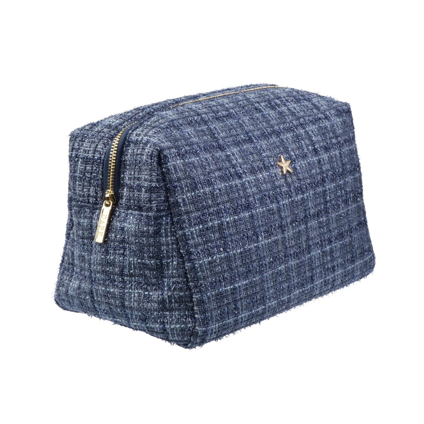 DARK Tweed Make-up Pouch Large, Grisalle blue