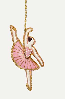 Håndlaget ornament Ballerina rosa