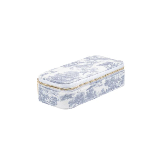 Velvet jewellery box mini - Country blue savannah pattern