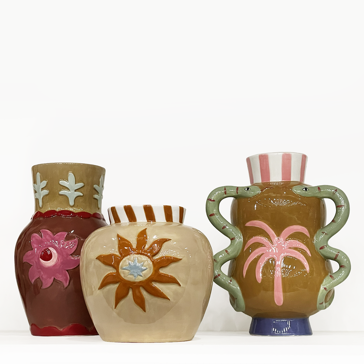 Brown sun vase D13.4 H21.3 cm