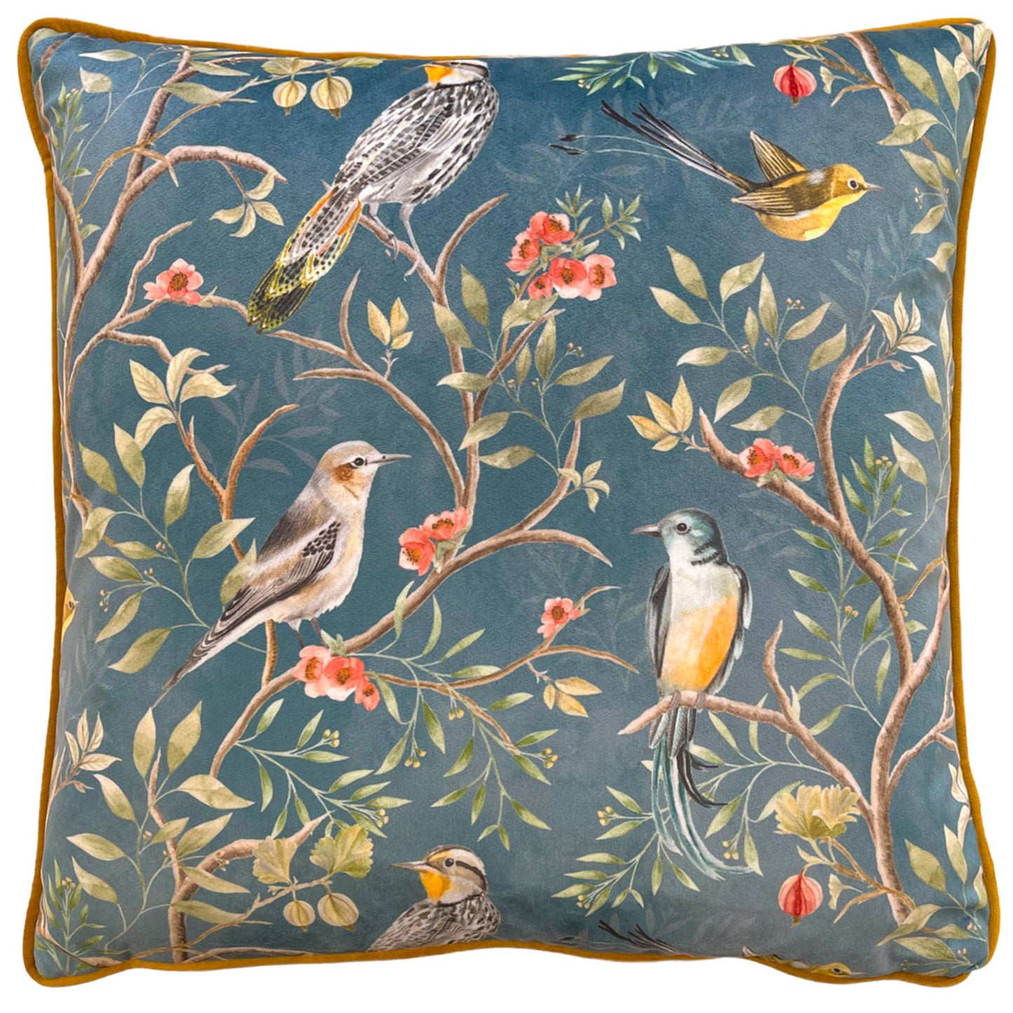 Orient Chinoiserie Cushion Slate Blue: Slate Blue / Polyester Filled / 43 x 43cm