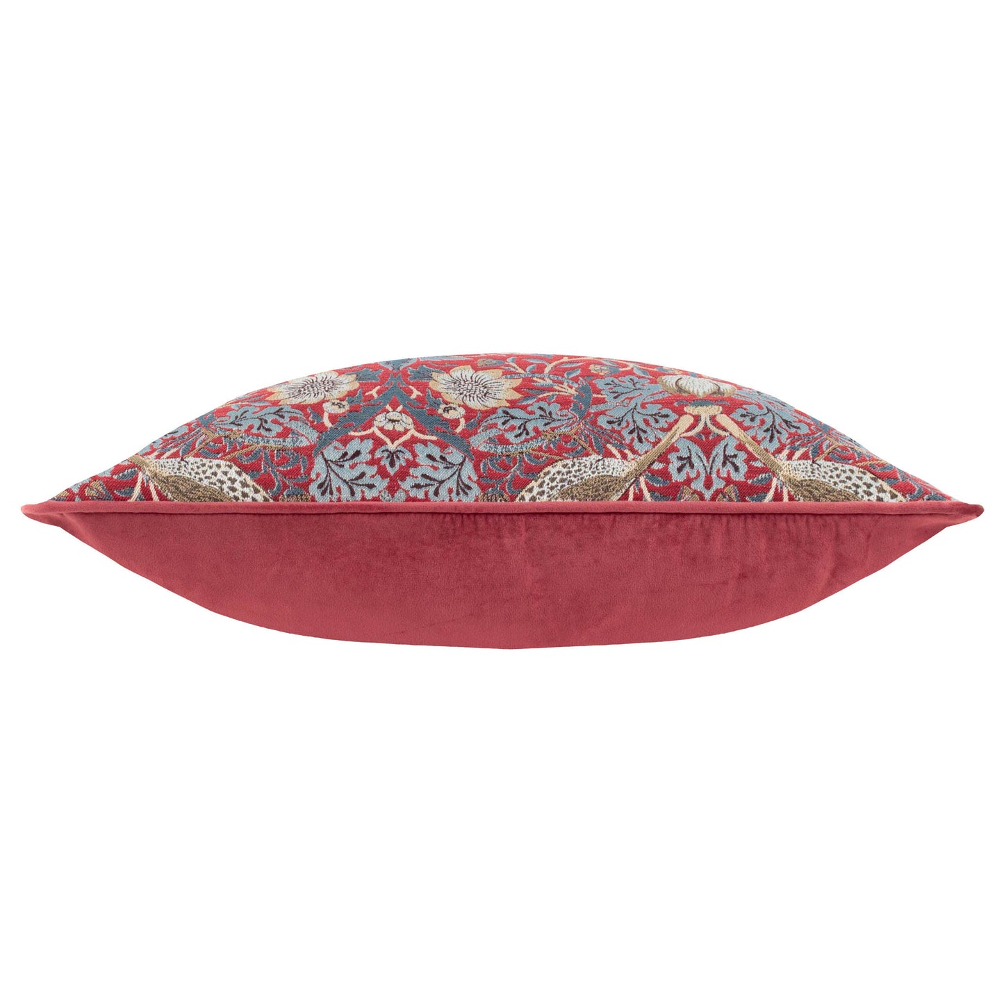 Strawberry Thief Piped Jacquard Cushion Berry: Berry / Cover Only / 55 x 55