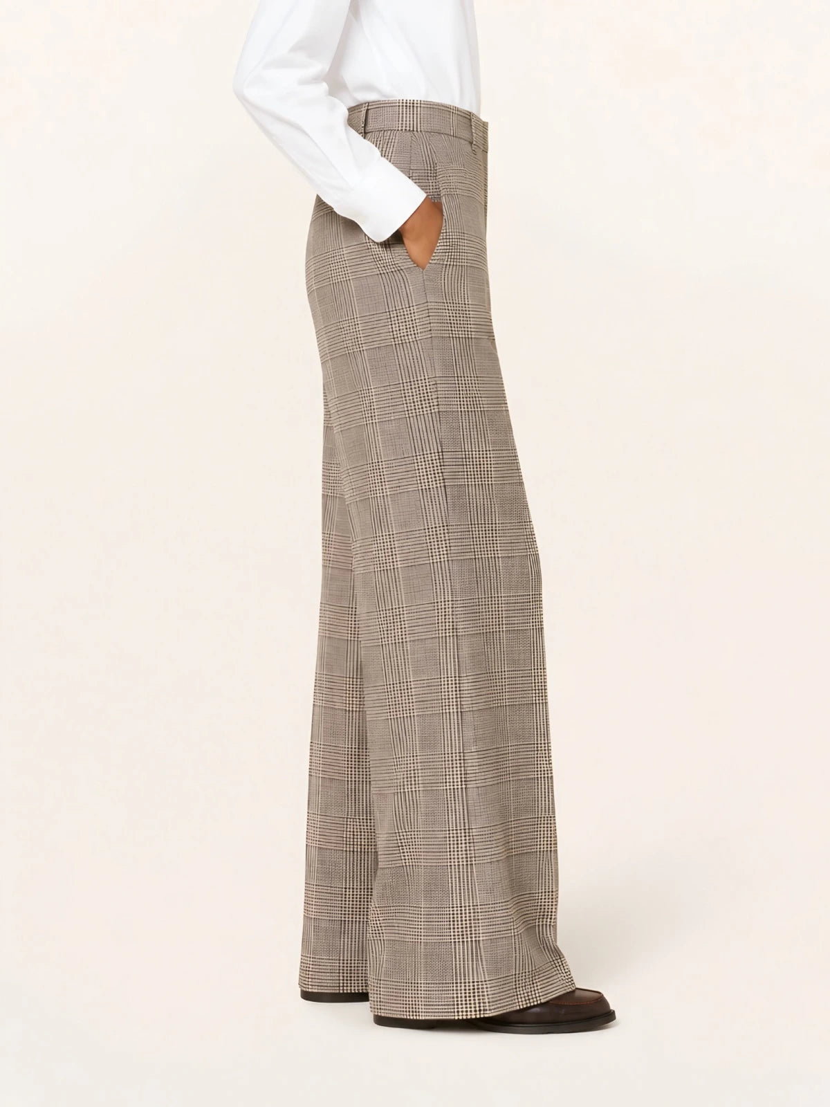 Cambio Alexis Wool Pants Glencheck Turtue/Brown